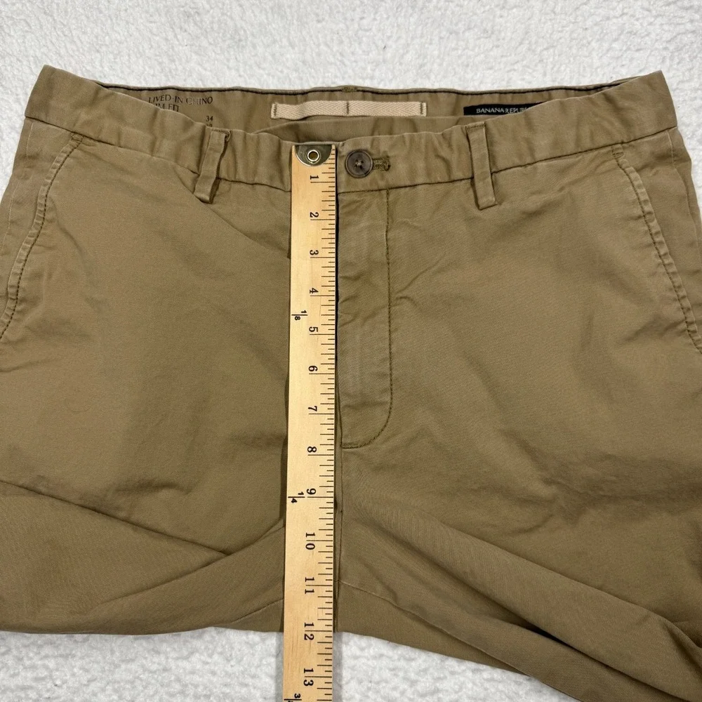 Banana Republic Lived In Chino Pants Beige Khaki Slim Fit Men's‎ Size 34x32